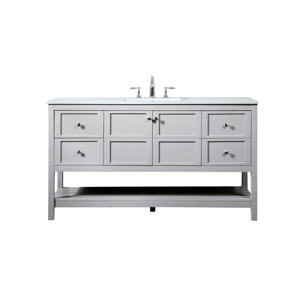 60 inch Single bathroom vanity in grey. Picture 1