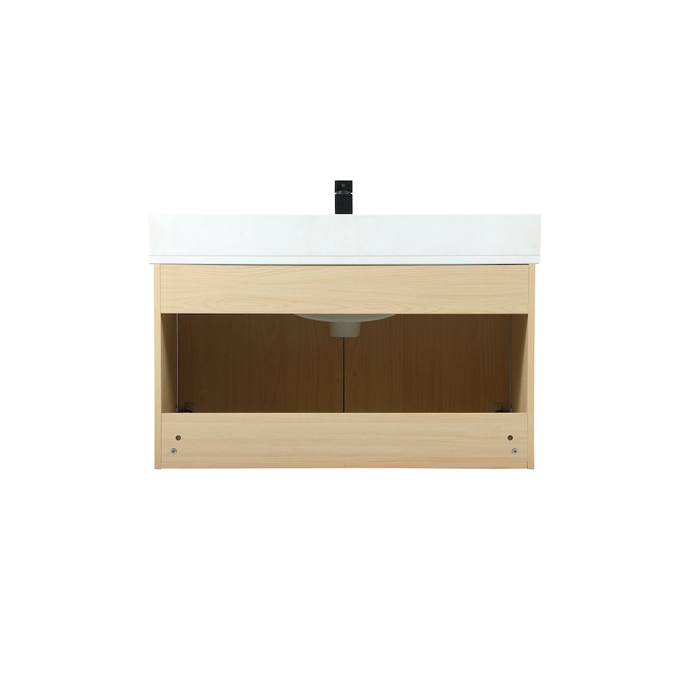 36 Inch Single Bathroom Vanity In Maple With Backsplash. Picture 16