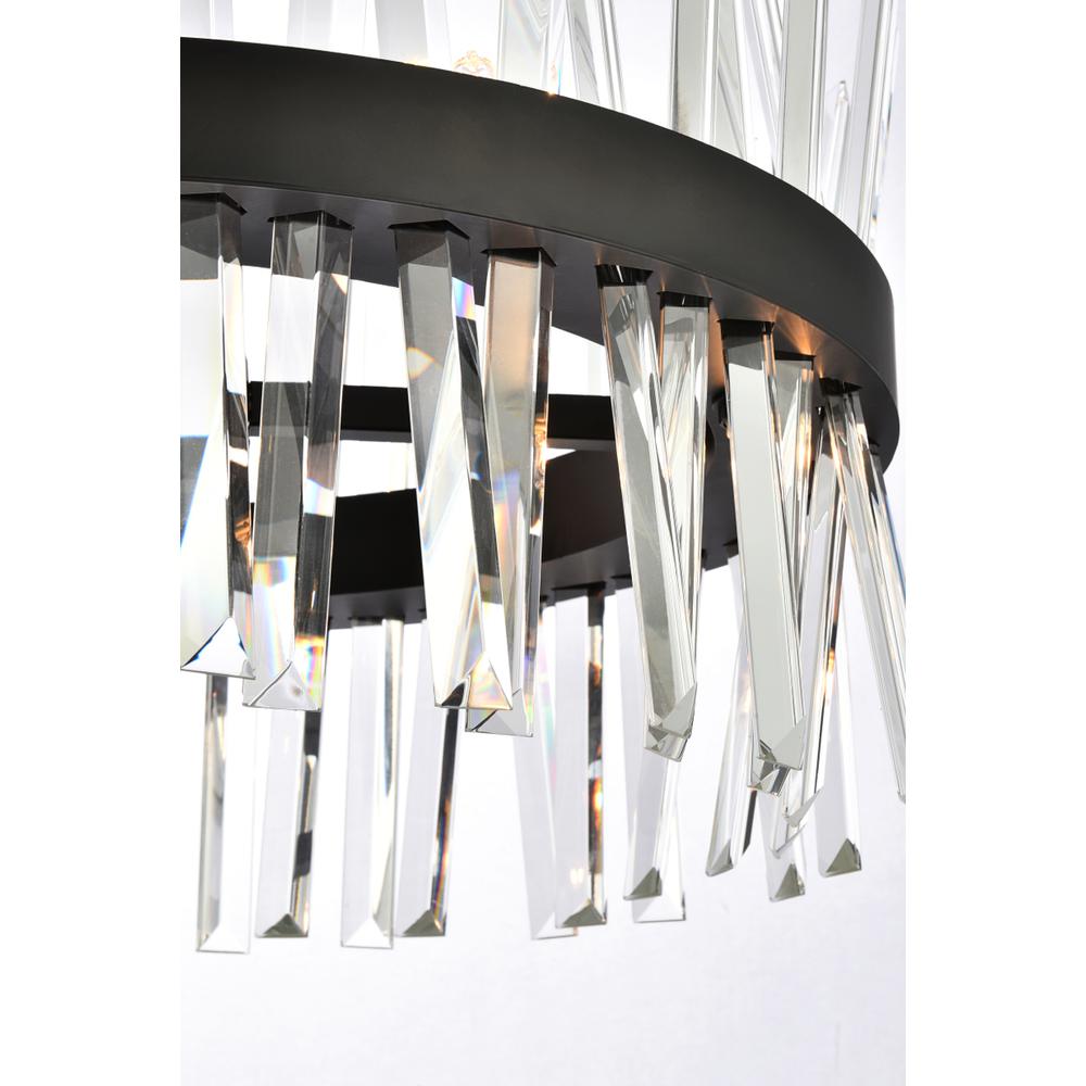 Serephina 20 inch crystal round pendant light in black. Picture 3