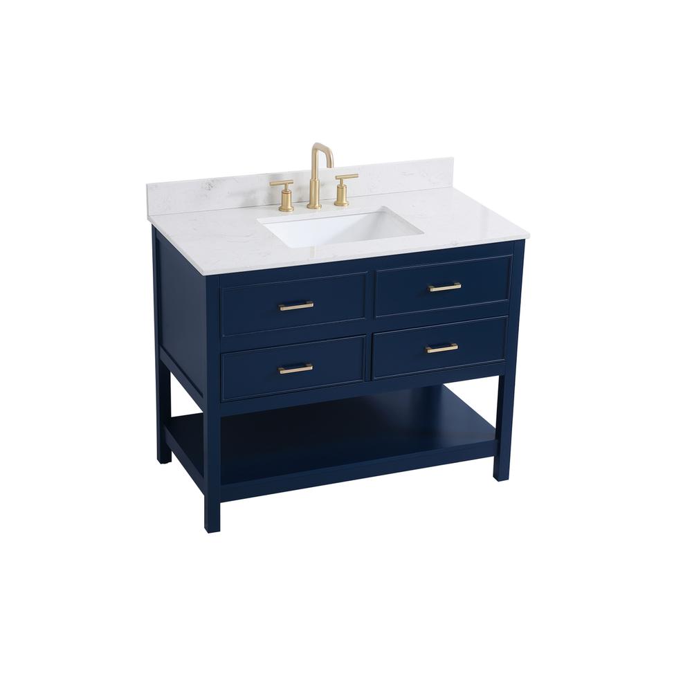 42 inch Single bathroom vanity in blue with backsplash. Picture 8