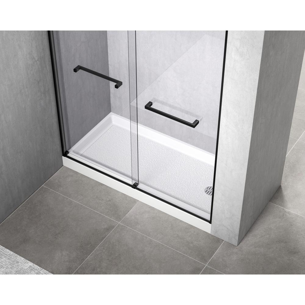 60x30 inch Single threshold shower tray right drain in glossy white. Picture 11