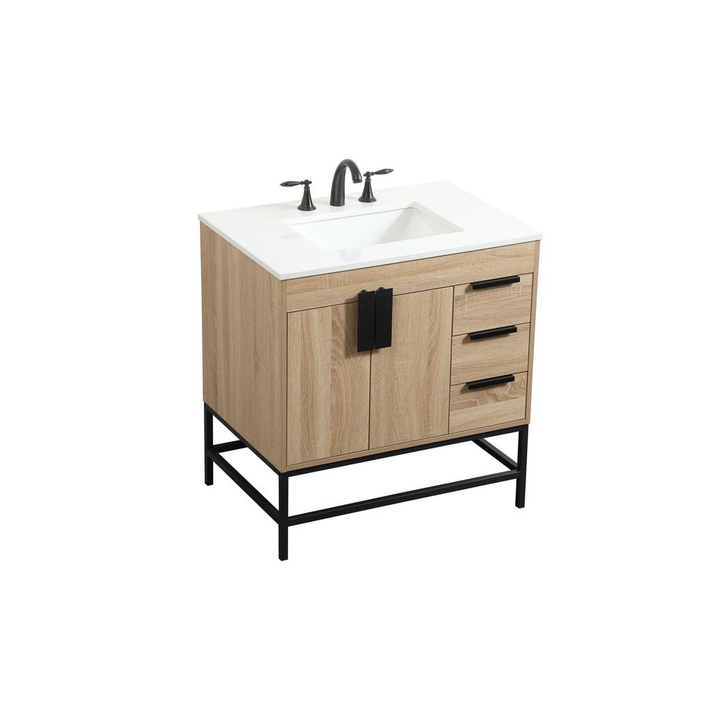 32 inch Single bathroom vanity in mango wood. Picture 8