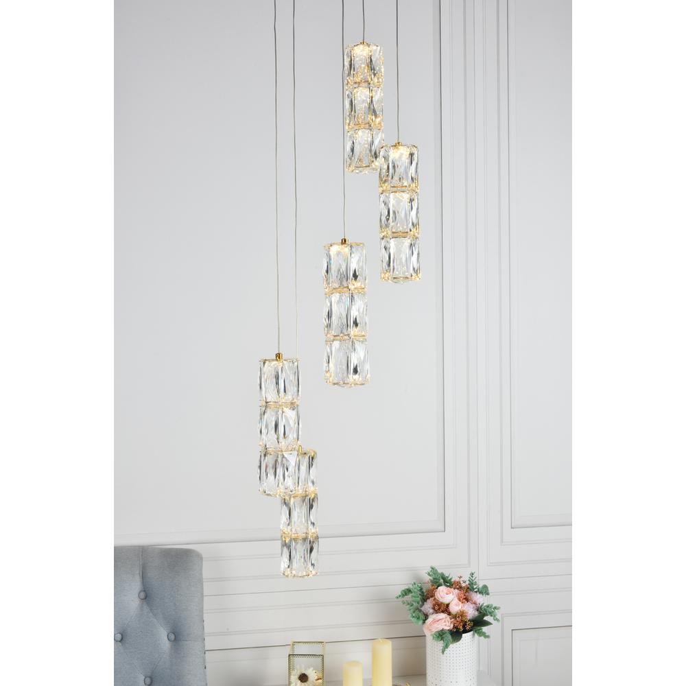 Polaris LED light Gold Pendant Clear Crystal. Picture 7