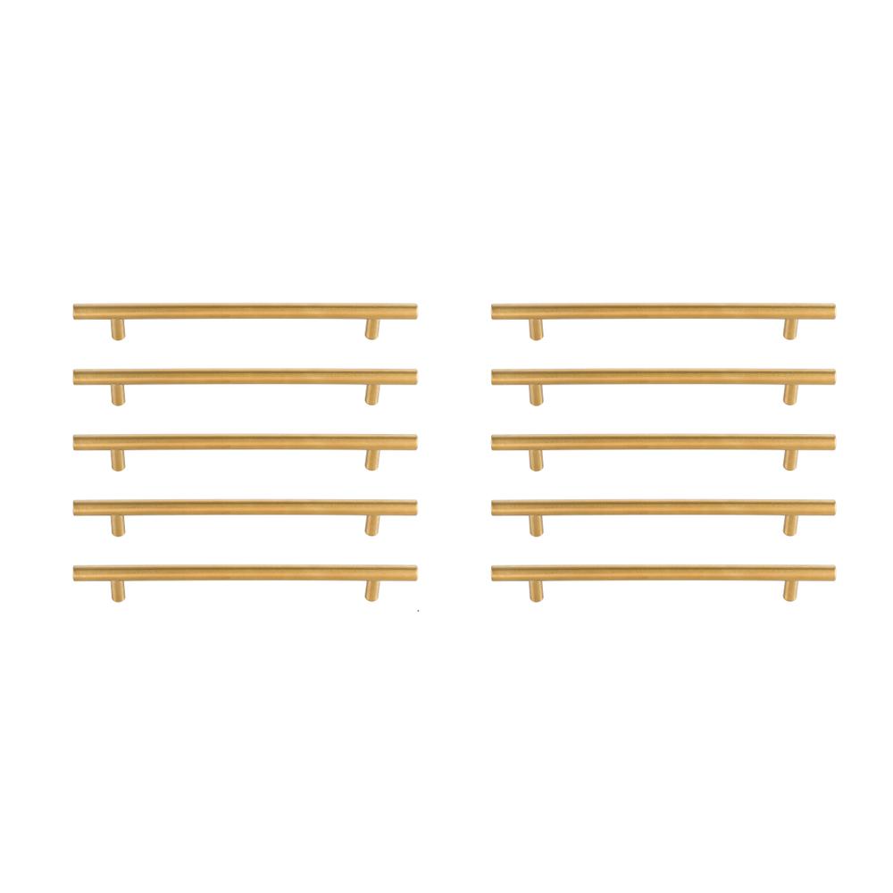 Quinn 7-9/16" Center to Center Brass Bar Pull Multipack (set of 10). Picture 1