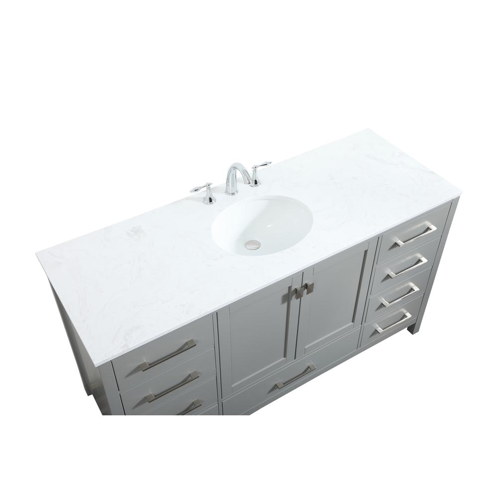 60 inch Single bathroom vanity in grey. Picture 10