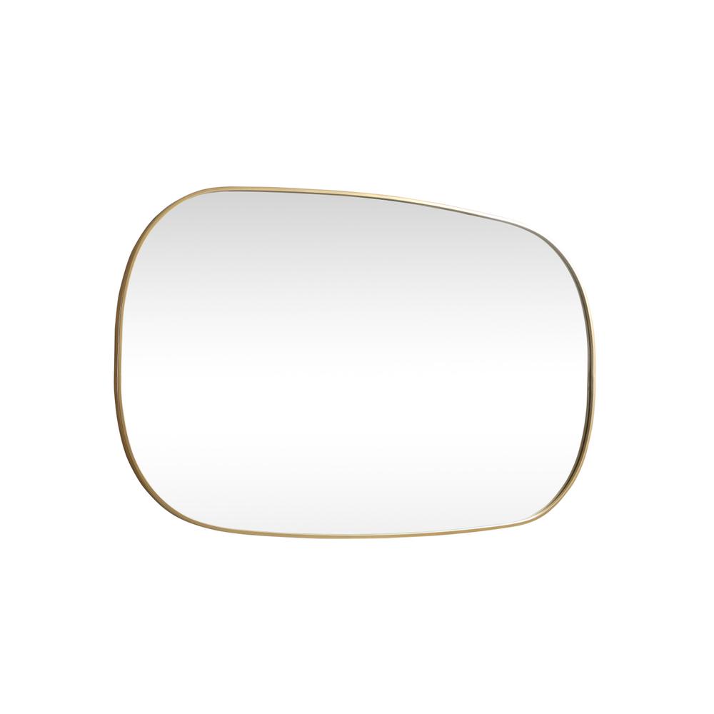 Metal Frame Oval Mirror 36x60 Inch in Brass. Picture 9