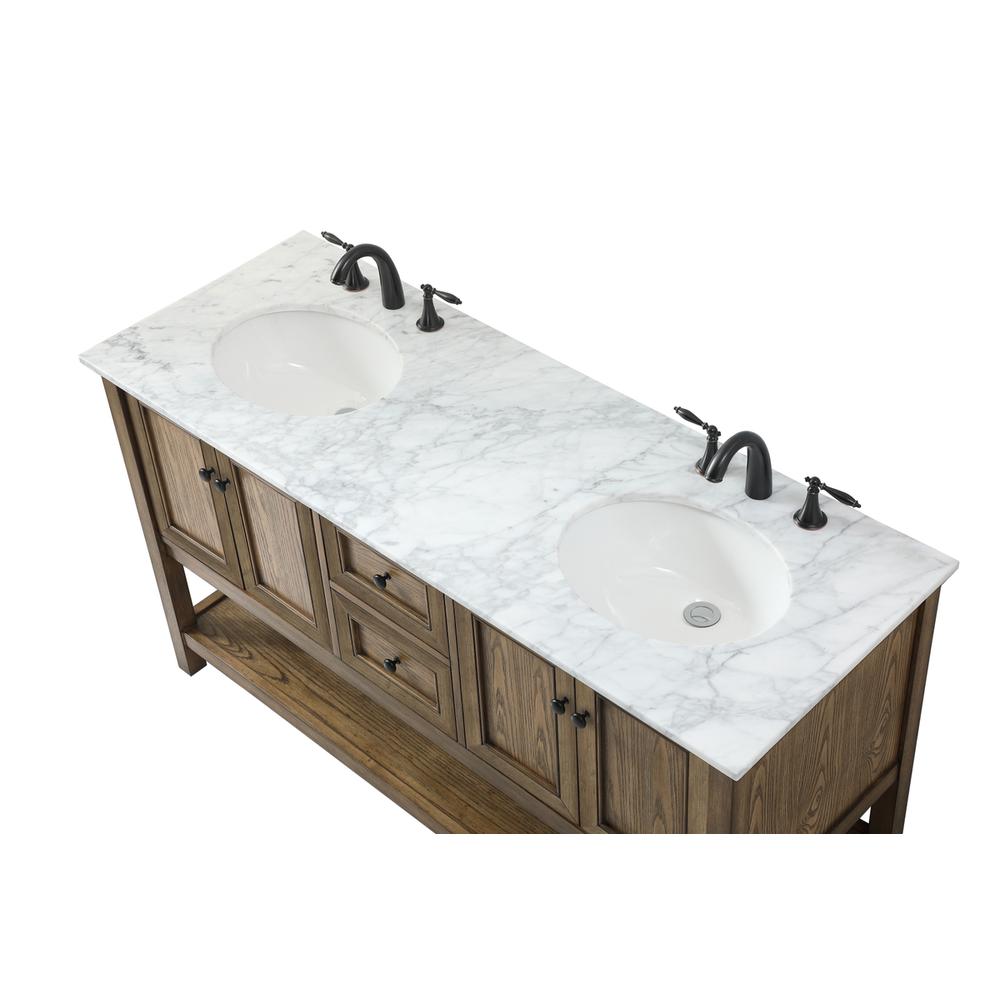 60 inch double bathroom vanity in driftwood. Picture 10