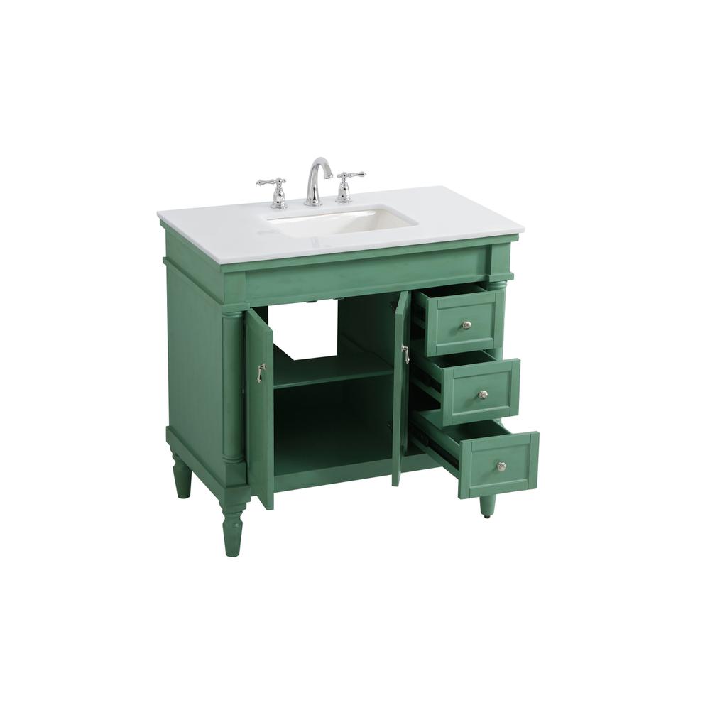 36 inch Single Bathroom vanity in vintage mint. Picture 9