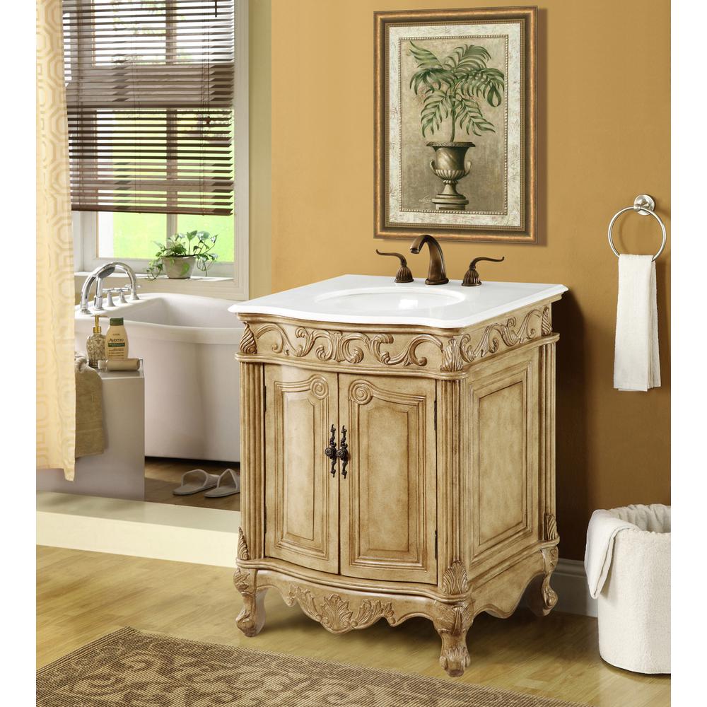 27 inch Single Bathroom vanity in Antique Beige. Picture 9