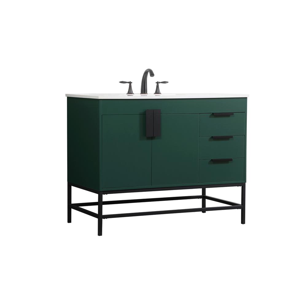 42 inch Single bathroom vanity in green. Picture 7