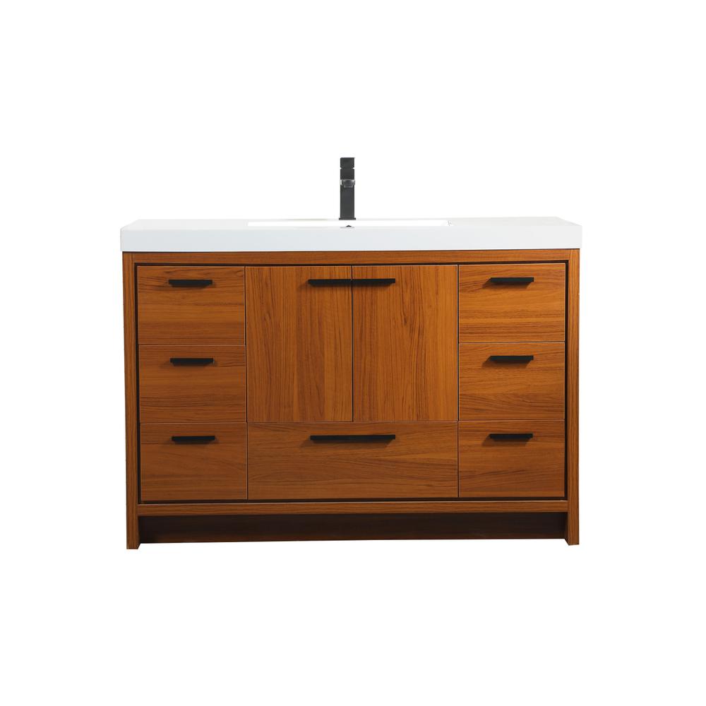 48 inch Single bathroom vanity in Teak. Picture 1