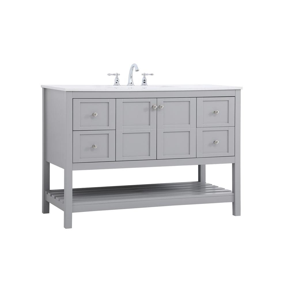 48 inch Single Bathroom Vanity in Gray. Picture 6