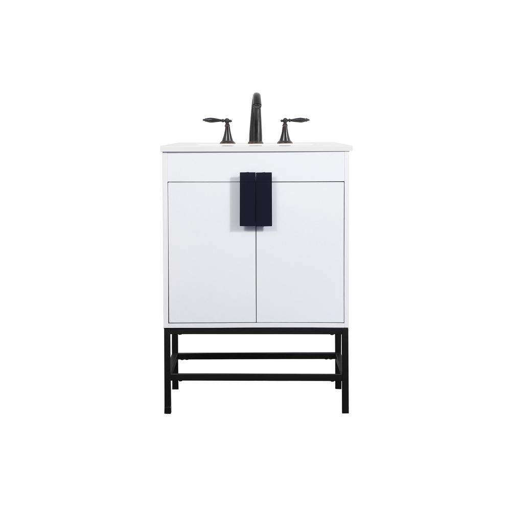 24 inch Single bathroom vanity in white. Picture 1