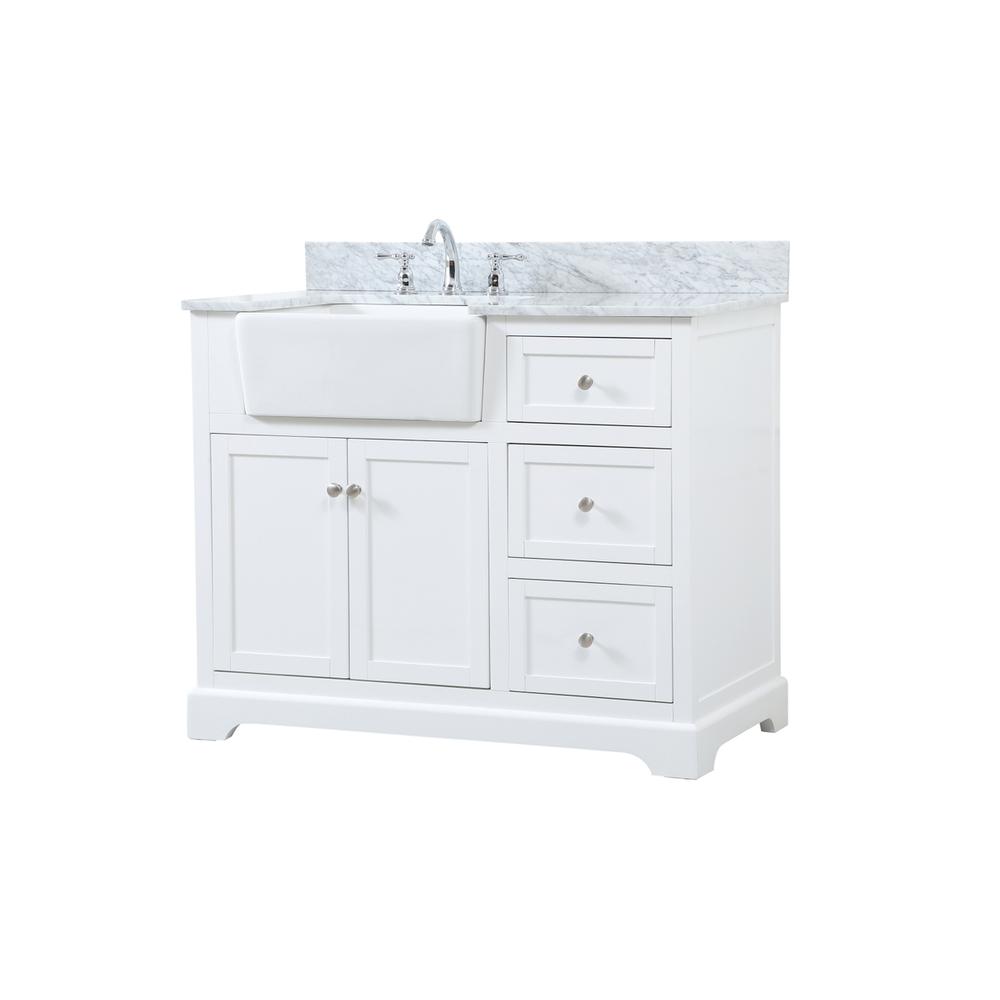 42 inch Single bathroom vanity in white with backsplash. Picture 7
