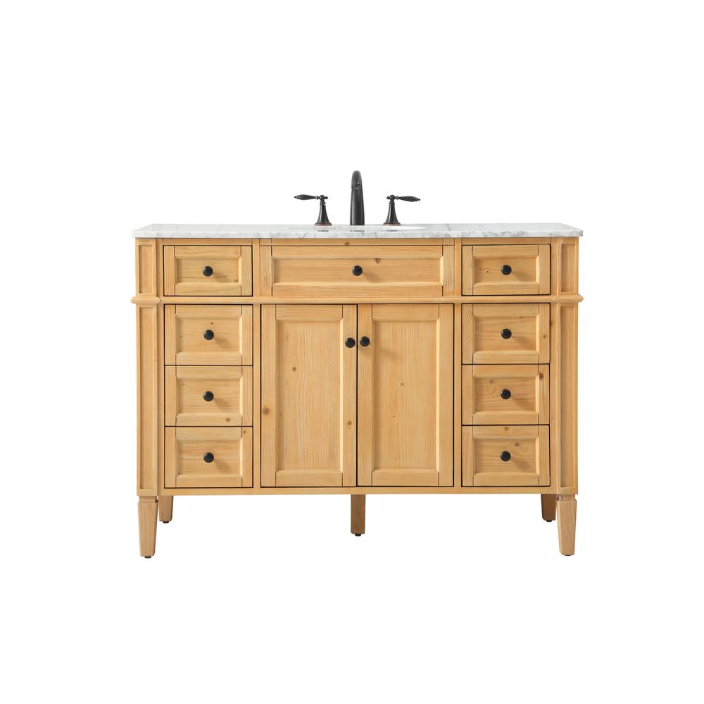48 inch Single bathroom vanity in natural wood. Picture 1