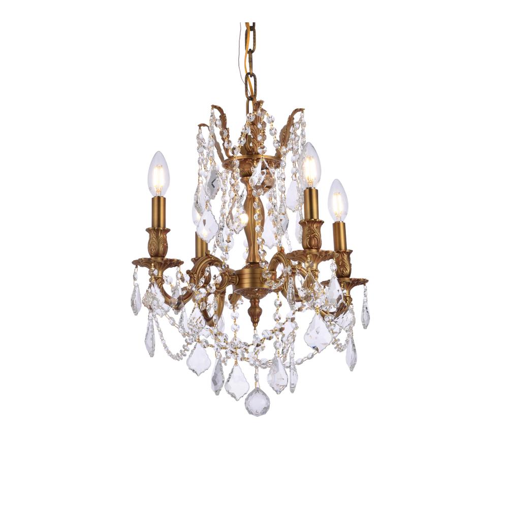 Rosalia 4 light French Gold Pendant Clear Royal Cut Crystal. Picture 2