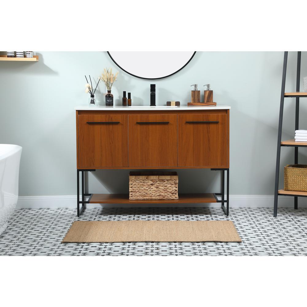 48 inch Single bathroom vanity in teak. Picture 14