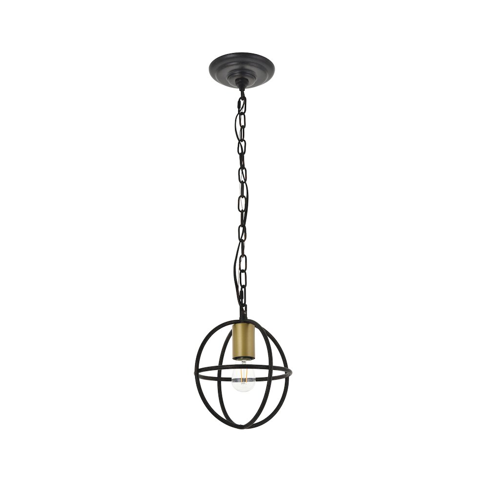Octavia 1 Light Brass And Dark Brown Pendant. Picture 5