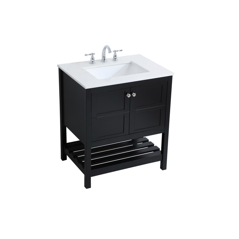 30 inch Single Bathroom Vanity in Black. Picture 7