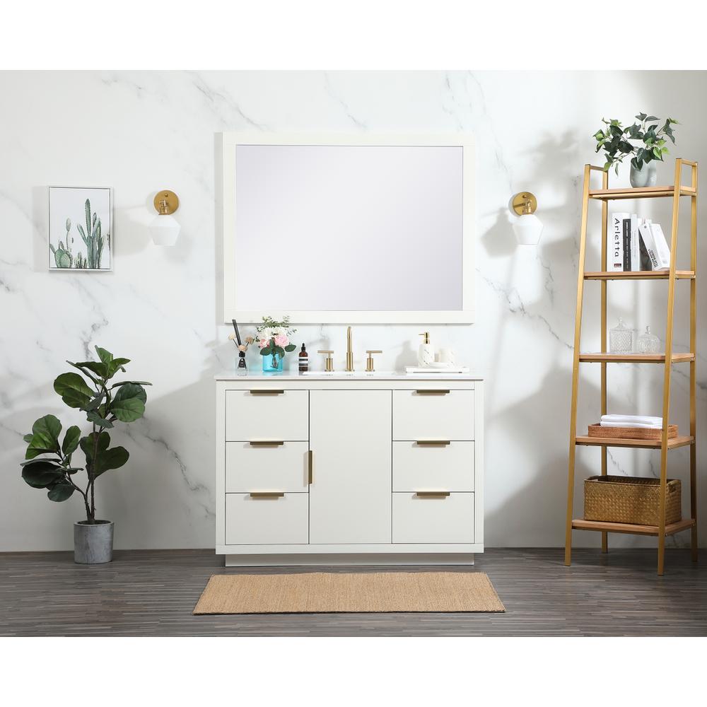 48 inch Single bathroom vanity in white. Picture 4