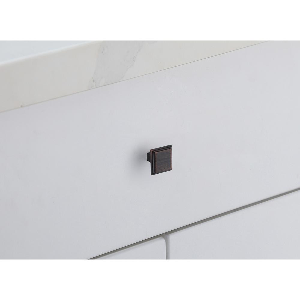 Wilow 1" Oil-rubbed Bronze Square Knob Multipack (Set of 10). Picture 2