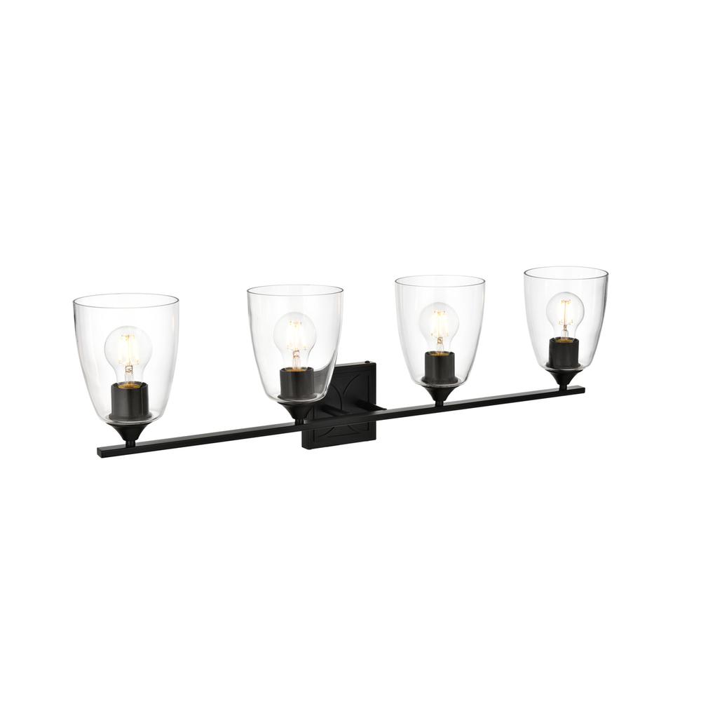 Harris 4 light Black and Clear Bath Sconce. Picture 3