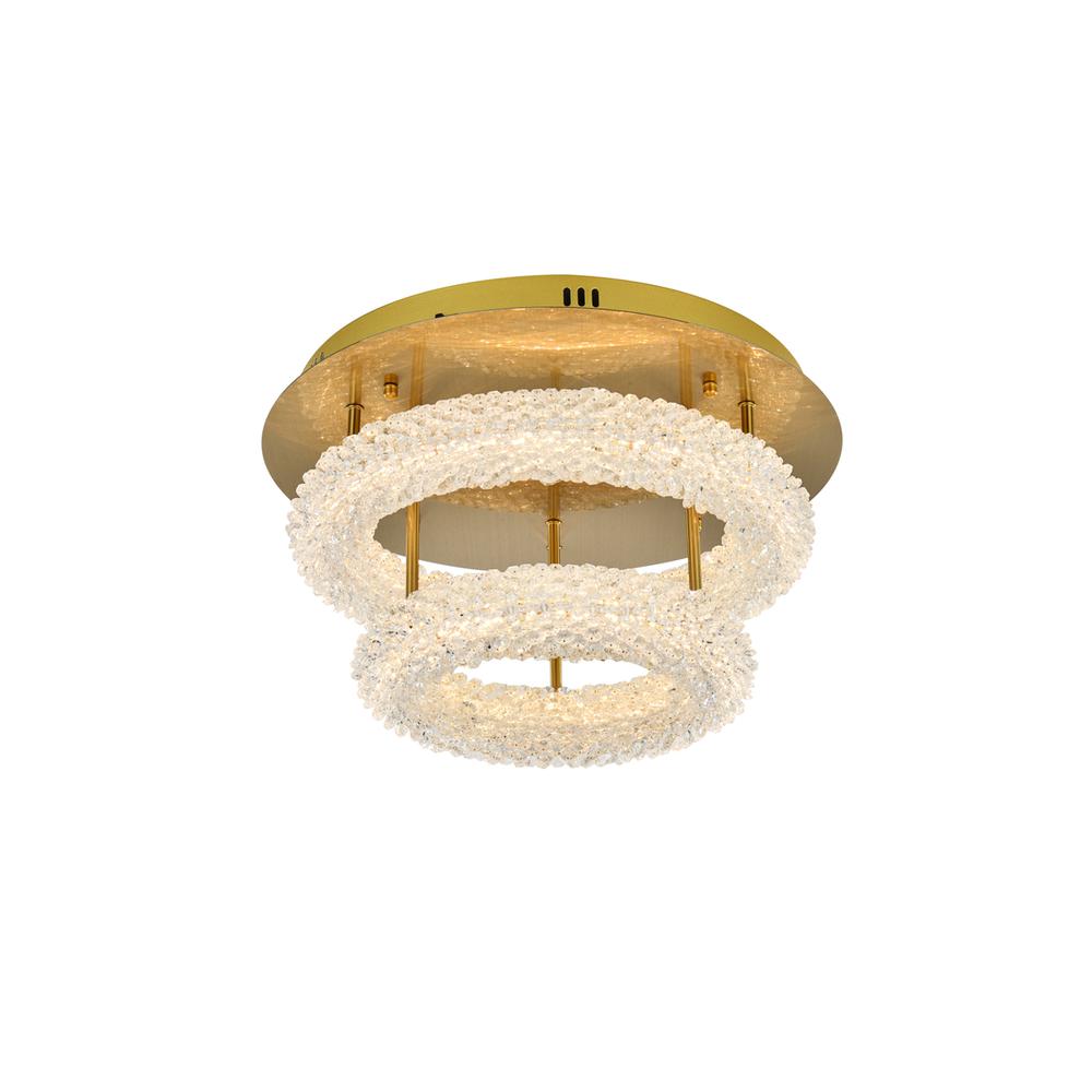 Bowen 18 inch Adjustable LED Flush Mount in Satin Gold. Picture 1