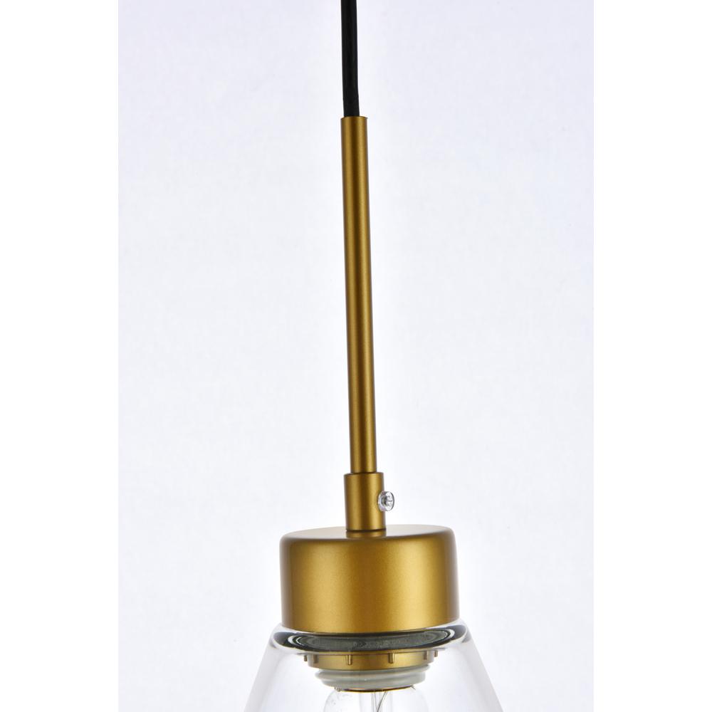 Mera 1 light brass pendant. Picture 4