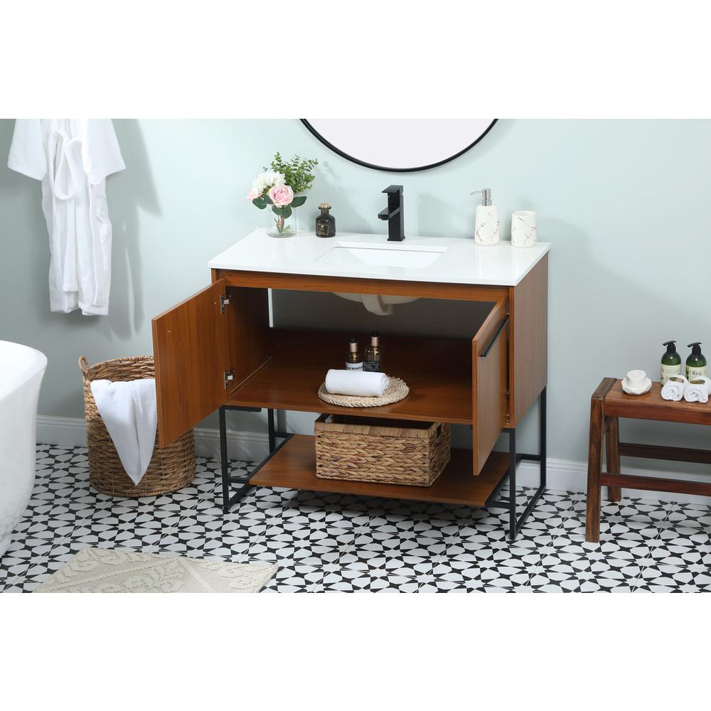 40 inch Single bathroom vanity in teak. Picture 3