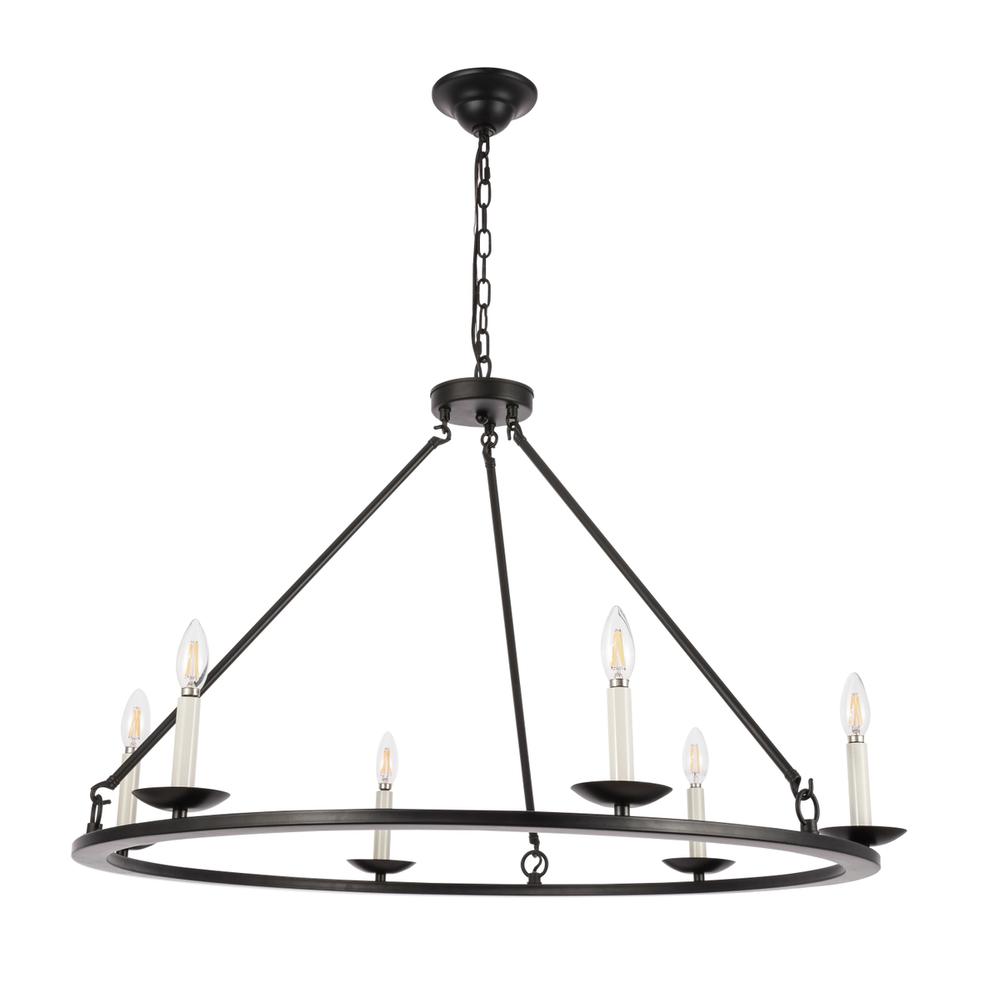 Maine 6 light Black chandelier. Picture 6