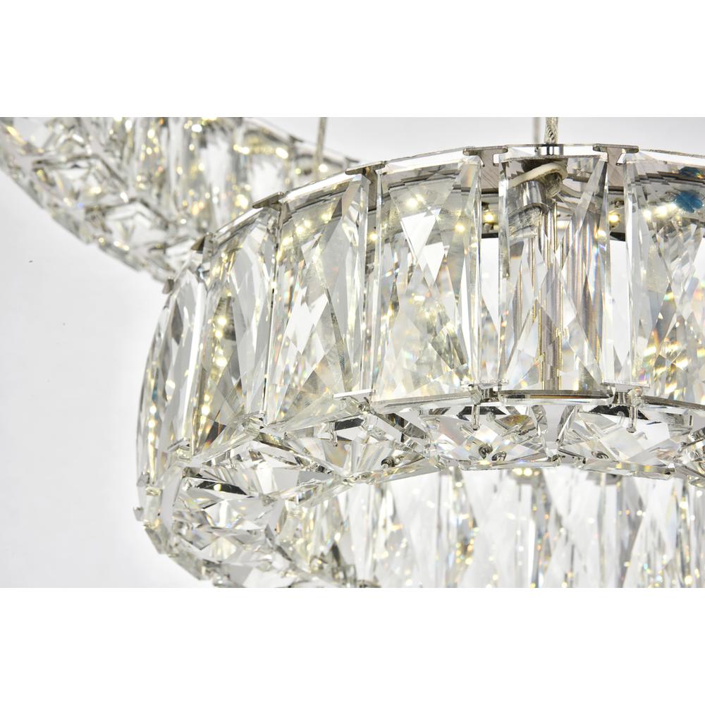 Monroe Integrated LED chip light Chrome Pendant Clear Royal Cut Crystal. Picture 4