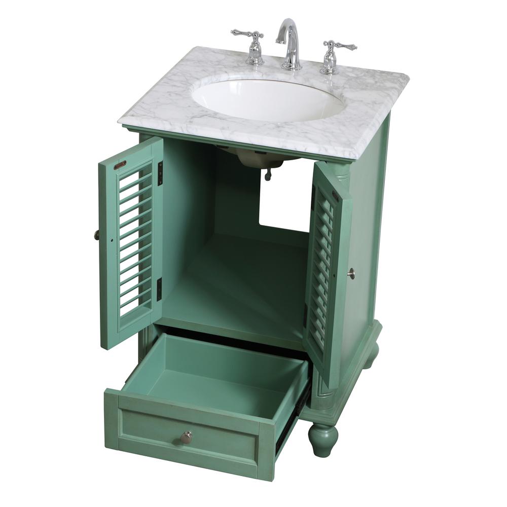 24 inch Single Bathroom Vanity in Vintage Mint. Picture 9