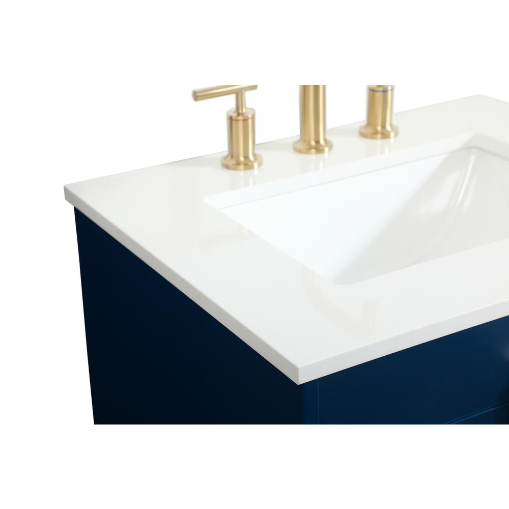 24 inch Single bathroom vanity in blue. Picture 11