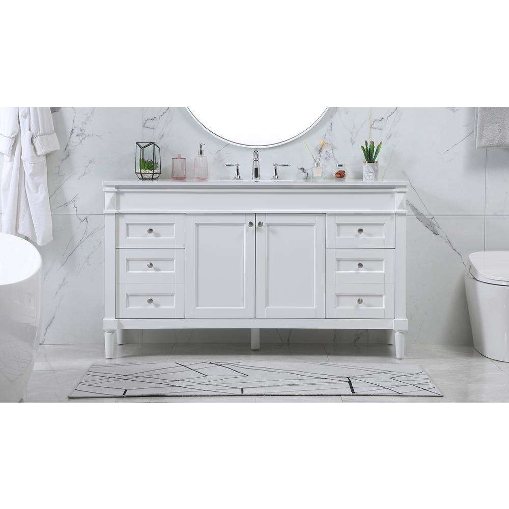 60 inch Single bathroom vanity in white. Picture 14