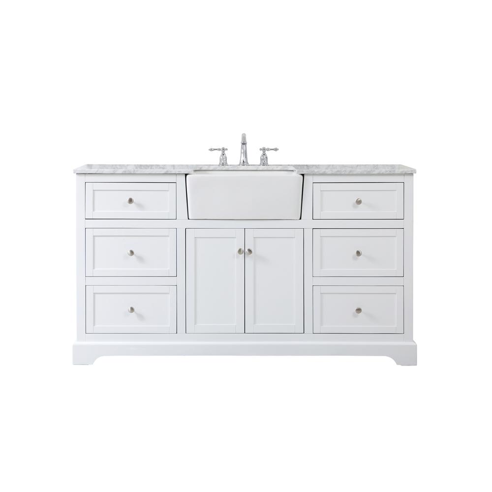 60 inch Single bathroom vanity in white. Picture 1