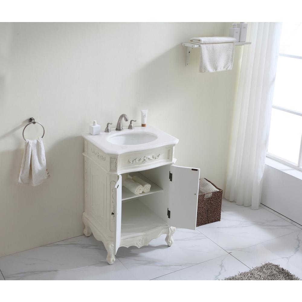 24 inch Single Bathroom vanity in Antique White. Picture 12