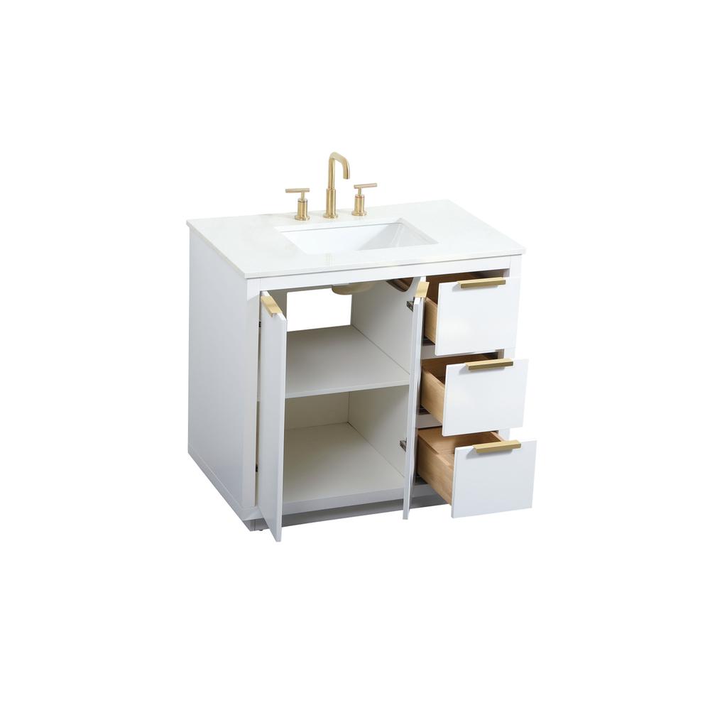 36 inch Single bathroom vanity in white. Picture 9