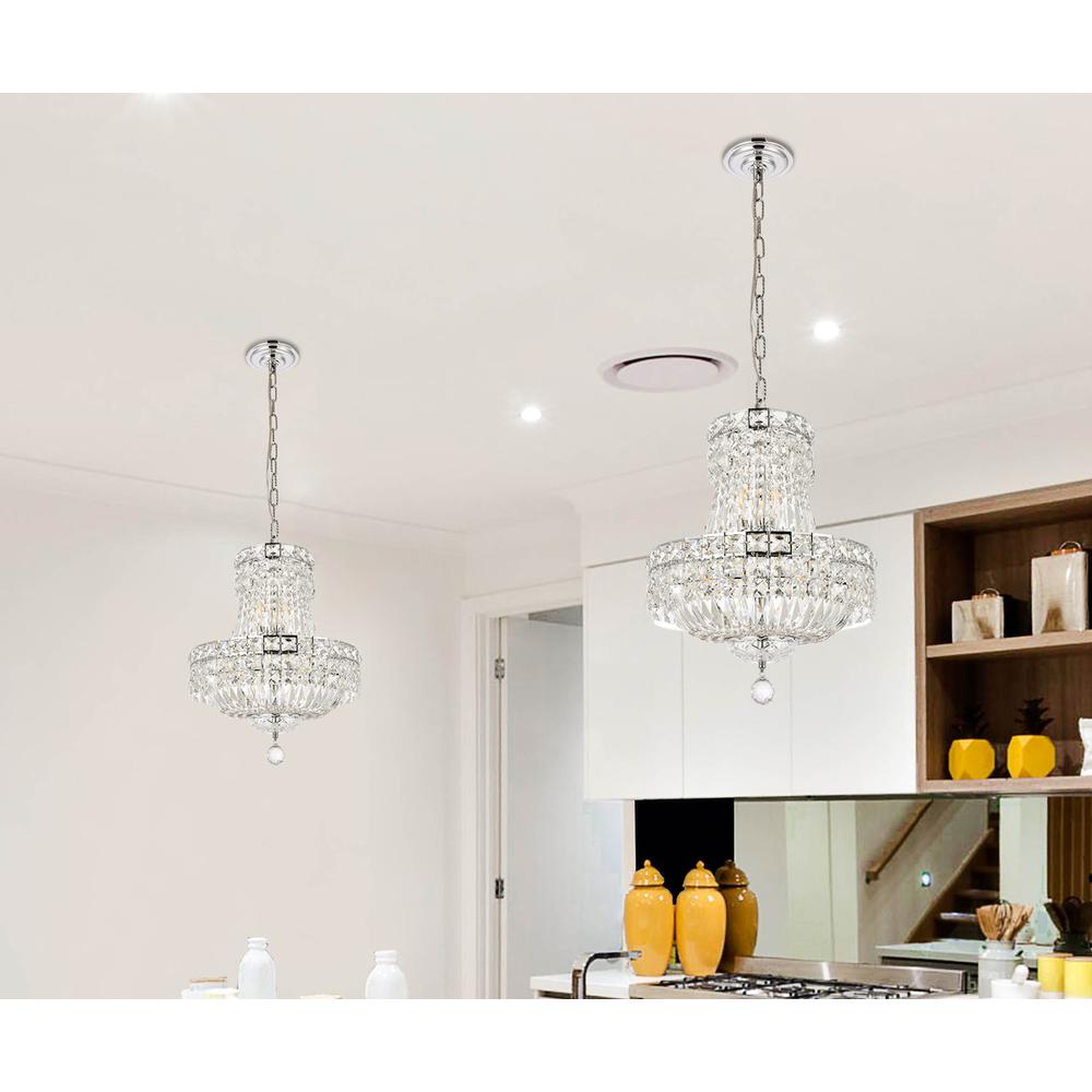 Tranquil 6 light Chrome Pendant Clear Royal Cut Crystal. Picture 7