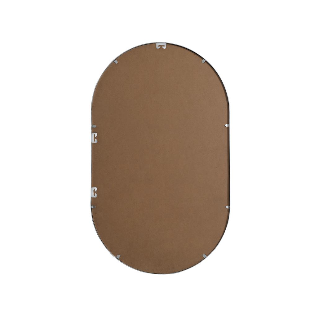 Metal Frame Oval Mirror 24x40 Inch in Silver. Picture 10