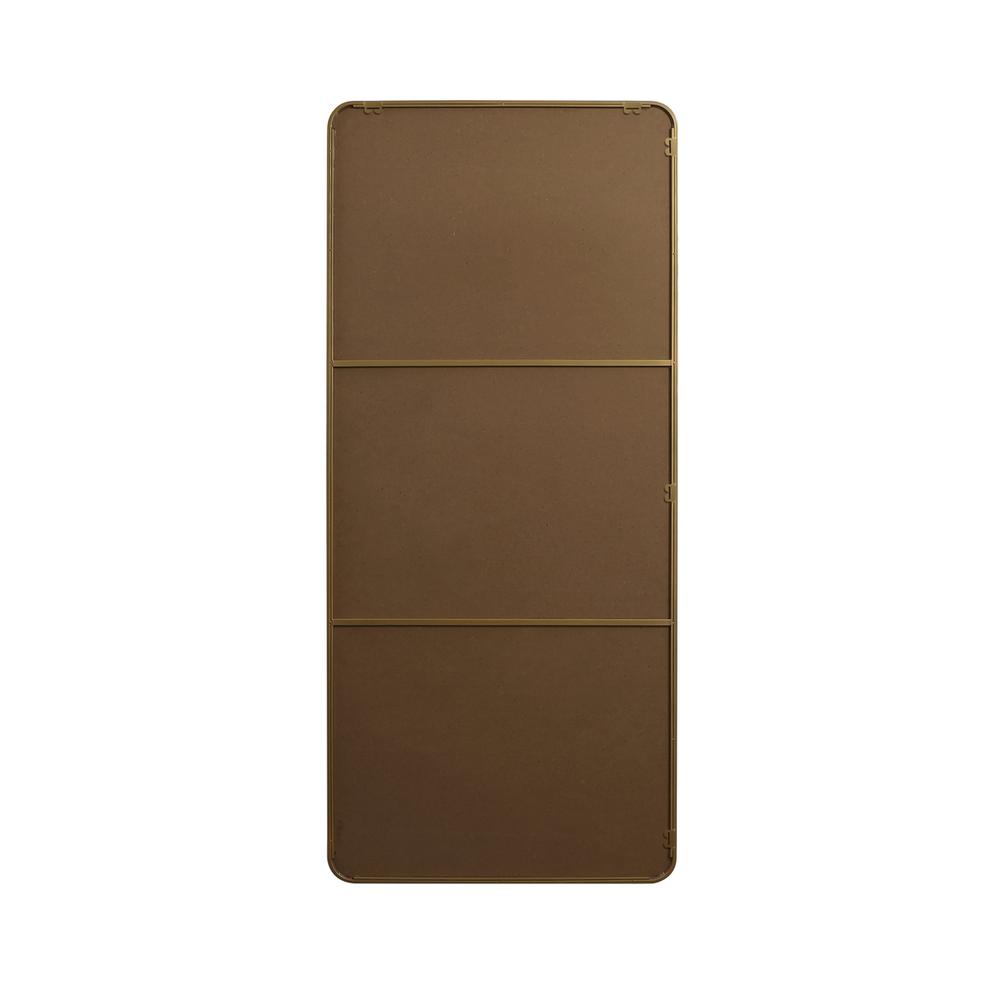 Soft Corner Metal Rectangle Mirror 32x72 Inch in Brass. Picture 10