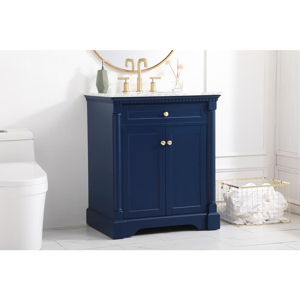 30 inch Single bathroom vanity in  Blue. Picture 2