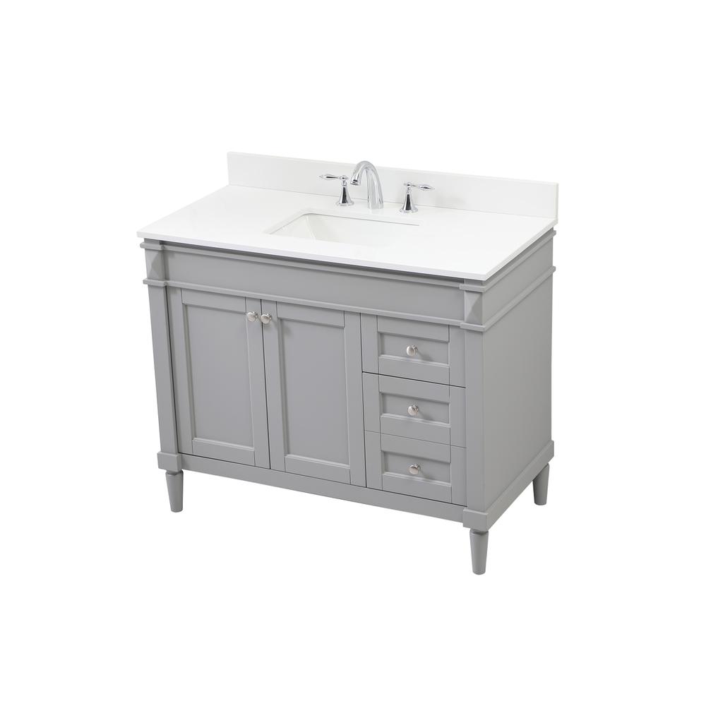 42 inch Single bathroom vanity in grey with backsplash. Picture 8