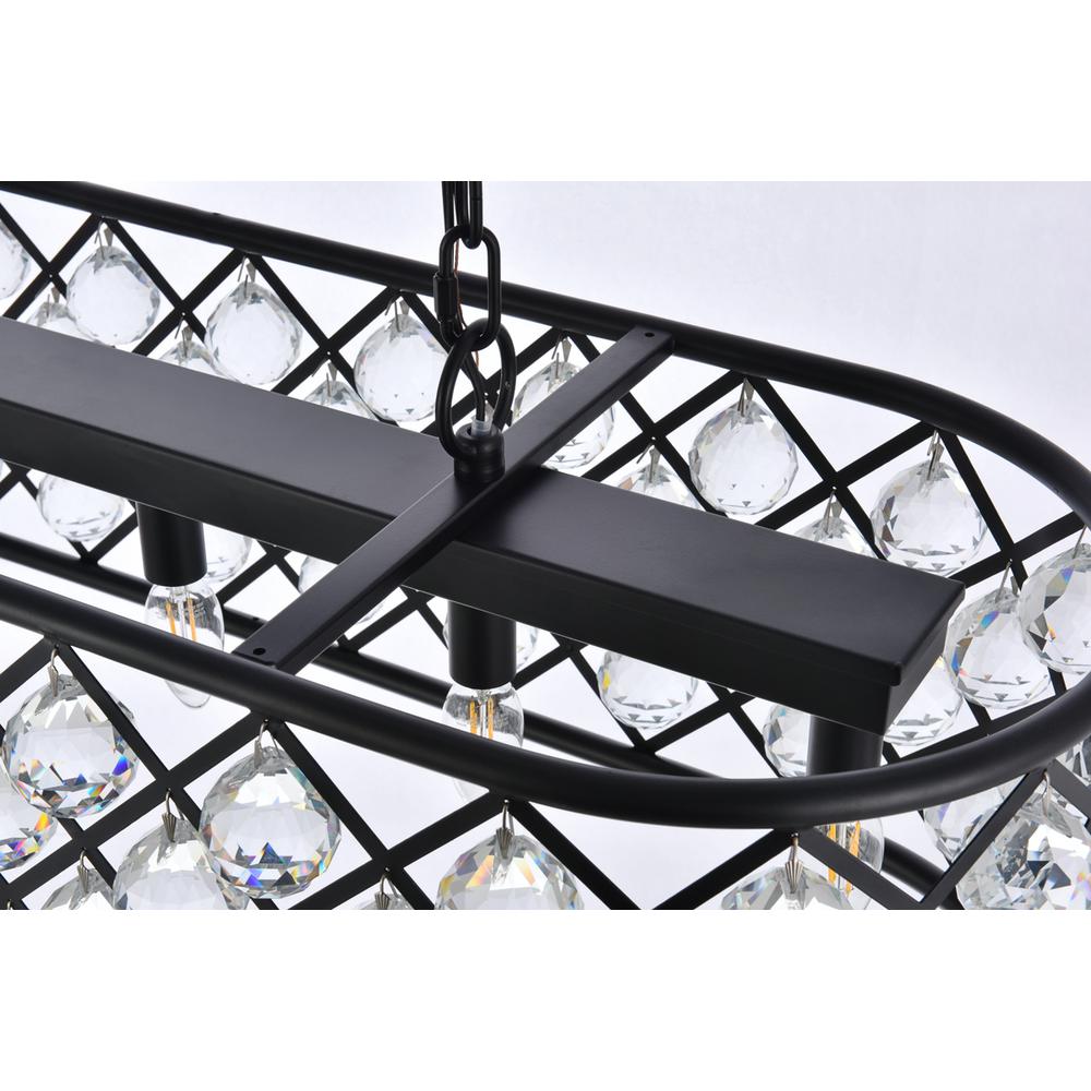 Madison 6 light Matte Black Chandelier Clear Royal Cut Crystal. Picture 4