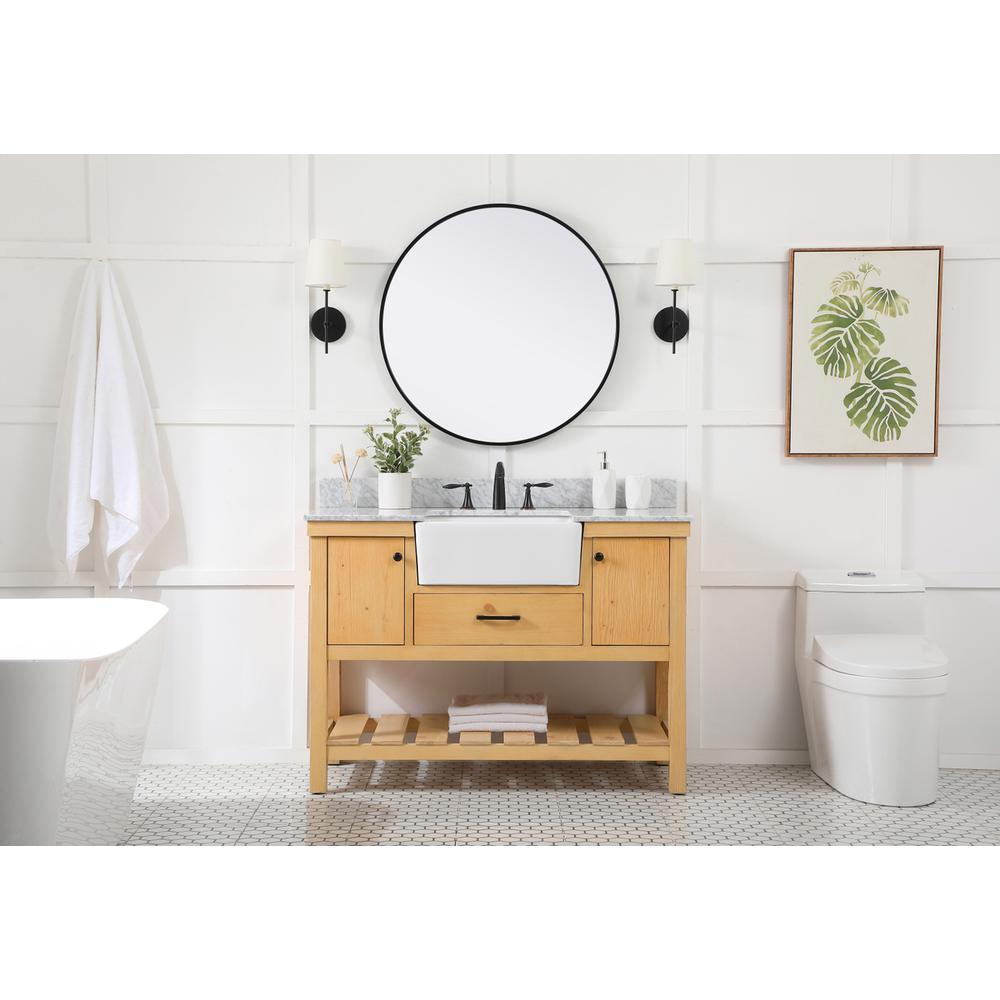 48 inch Single bathroom vanity in natural wood with backsplash. Picture 4