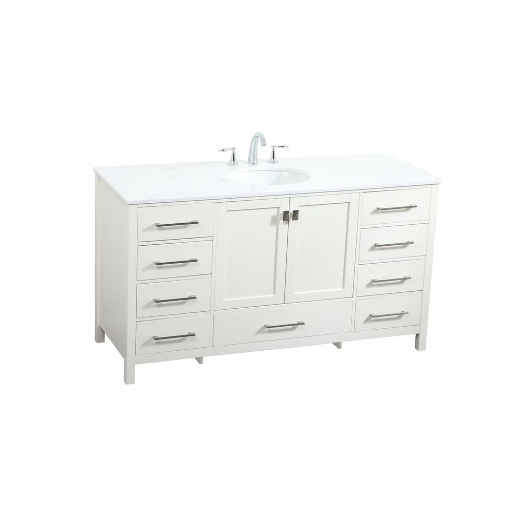 60 inch Single bathroom vanity in white. Picture 8