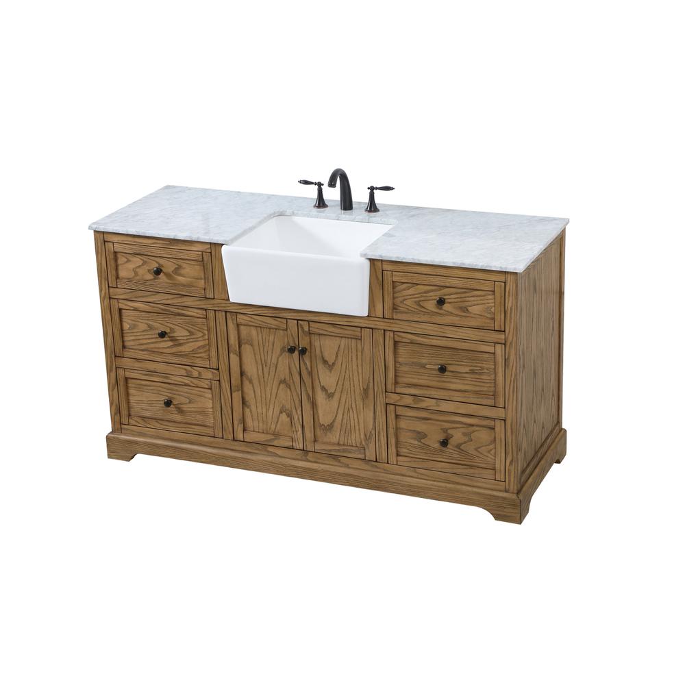 60 inch Single bathroom vanity in driftwood. Picture 8