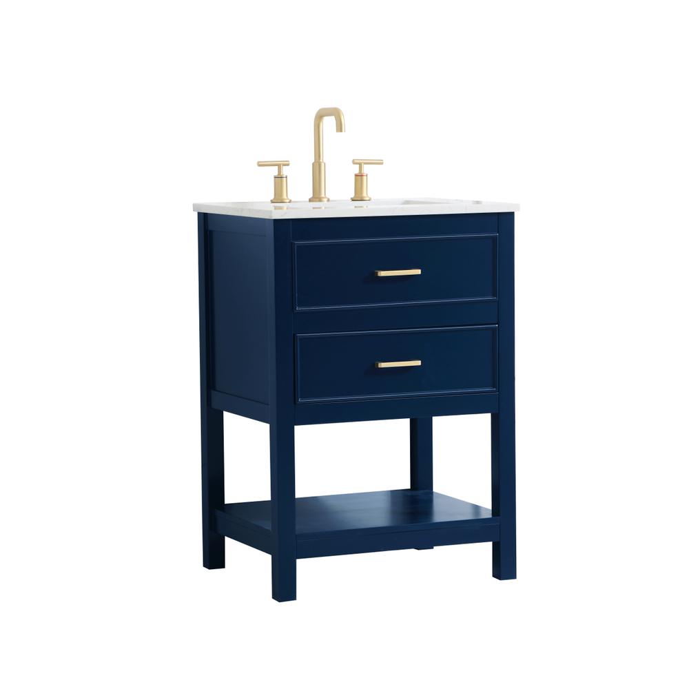 24 inch Single Bathroom Vanity in Blue. Picture 7