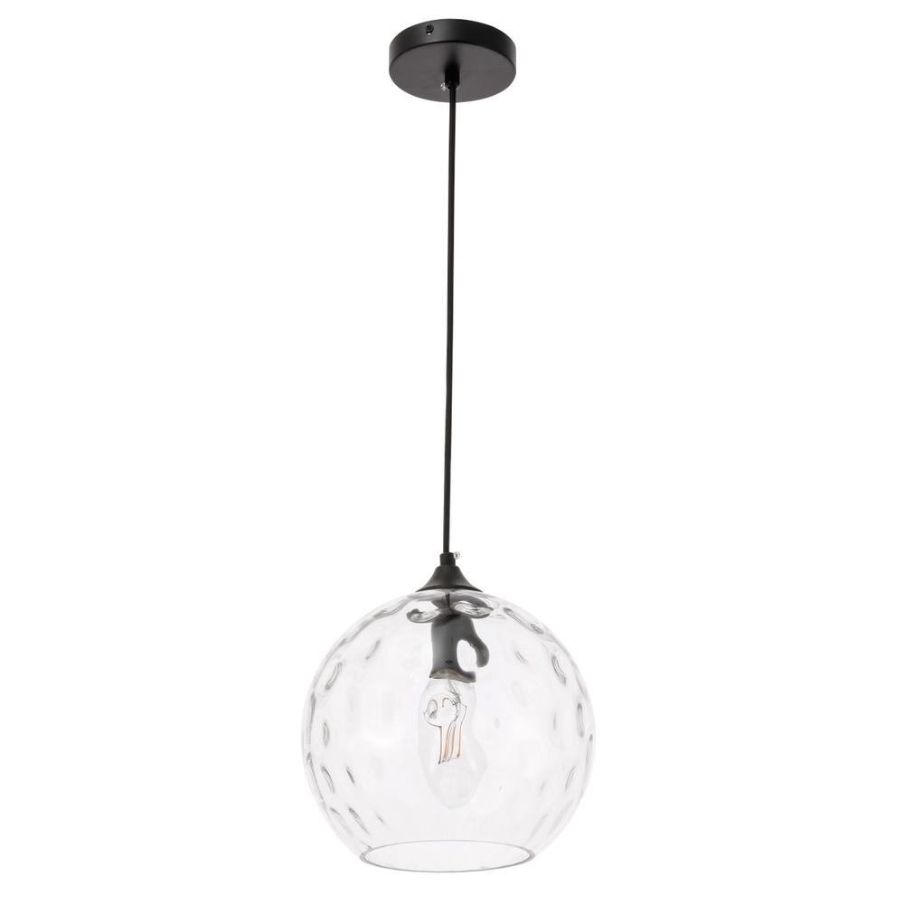 Cashel 1 light Black and Clear glass pendant. Picture 6
