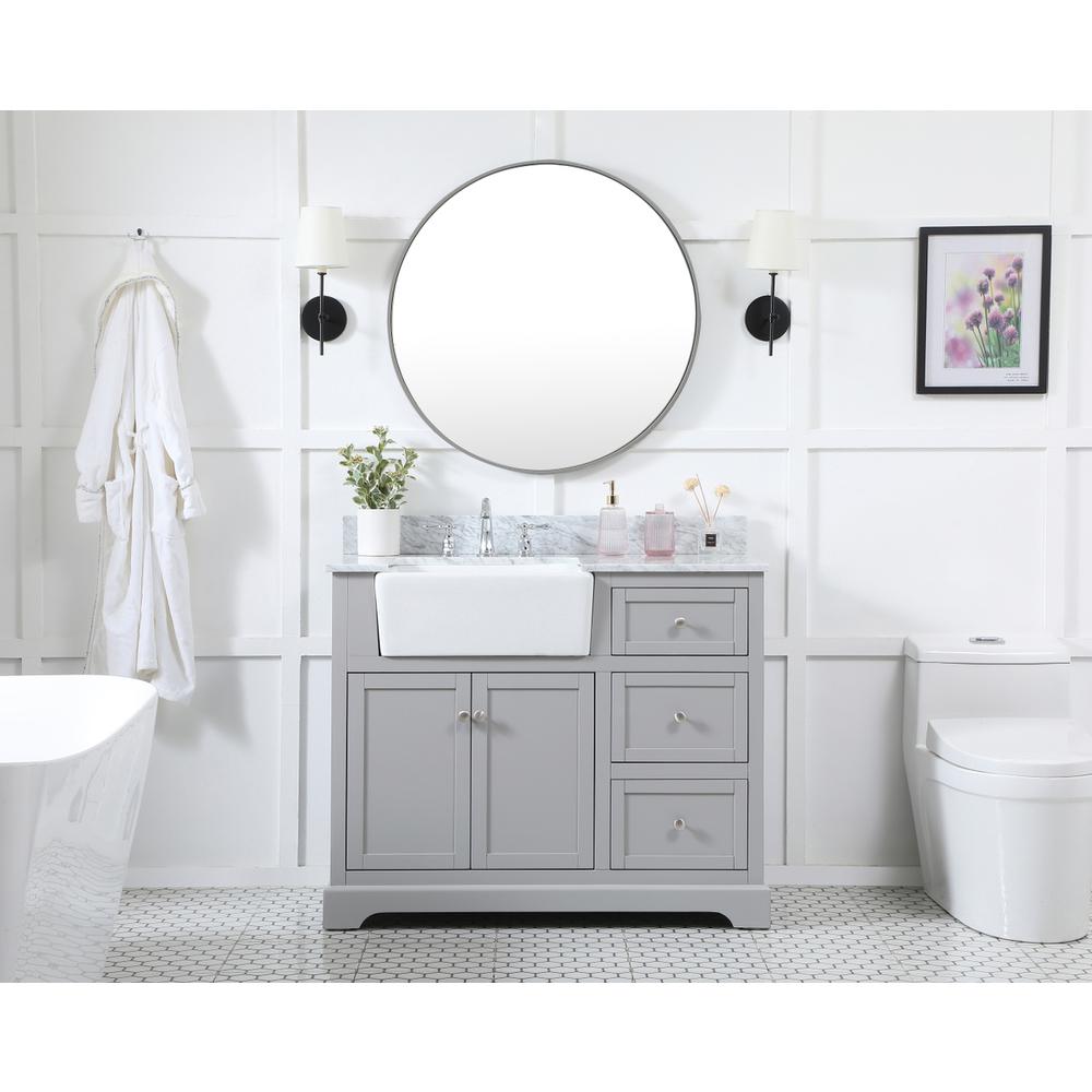 42 inch Single bathroom vanity in grey with backsplash. Picture 4