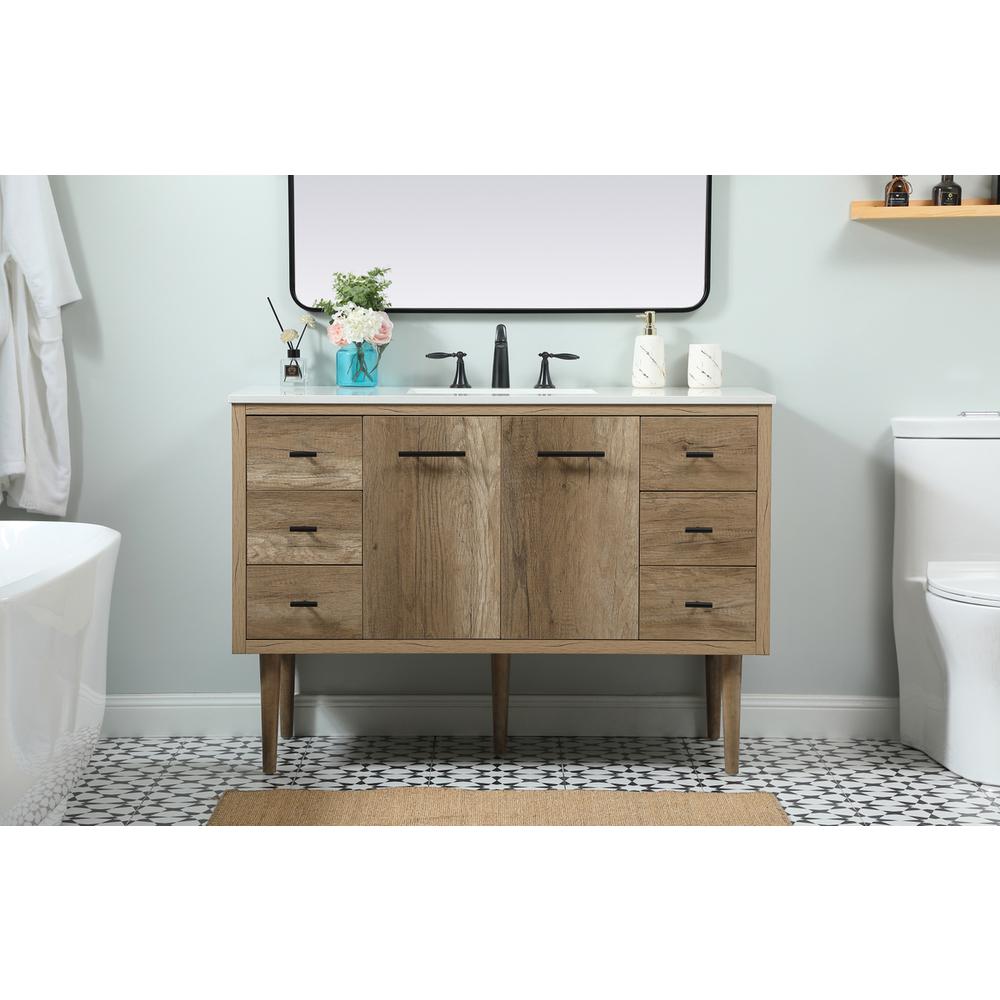 48 inch Single bathroom vanity in natural oak. Picture 14